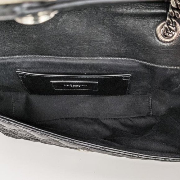 SOLD Saint Laurent Medium College Tri Quilt Black Bag - Picture 4 of 9